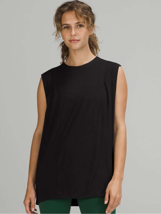 lululemon athletica Tops - Lululemon Modal Pleated Shoulder Tank Top
Black